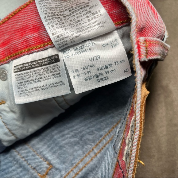 Levis signature rare colorblock cutoff retro button fly shorts - denim - sz 28 - Picture 6 of 6